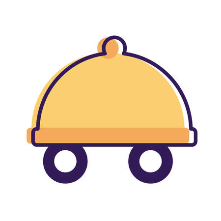 tray server with wheels delivery service line and fill style illustration designのイラスト素材