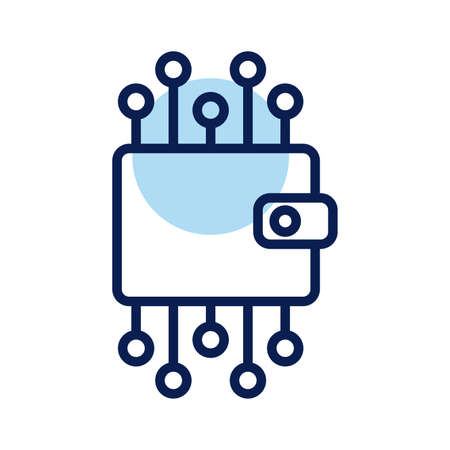 Wallet with circuit line style icon vector illustration designのイラスト素材