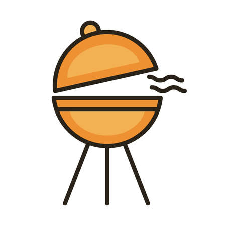 oven grill line and fill style icon vector illustration designのイラスト素材