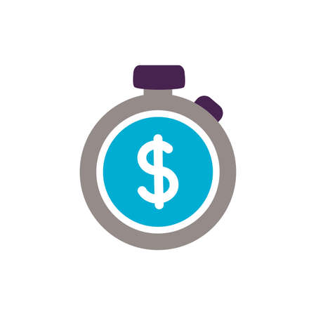 chronometer with money symbol flat style icon vector illustration designのイラスト素材