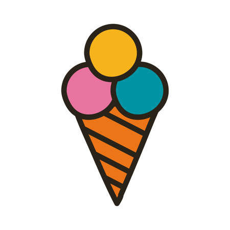 ice cream line and fill style icon vector illustration designのイラスト素材