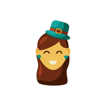 lemprechaun female head detaild style vector illustration designのイラスト素材