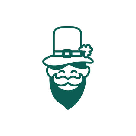 lemprechaun head man line style vector illustration designのイラスト素材