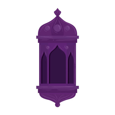 ramadan kareem lantern purple hanging, purple lantern hanging on white background vector illustration designのイラスト素材
