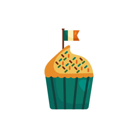 ireland flag with cupcake detaild style icon vector illustration designのイラスト素材