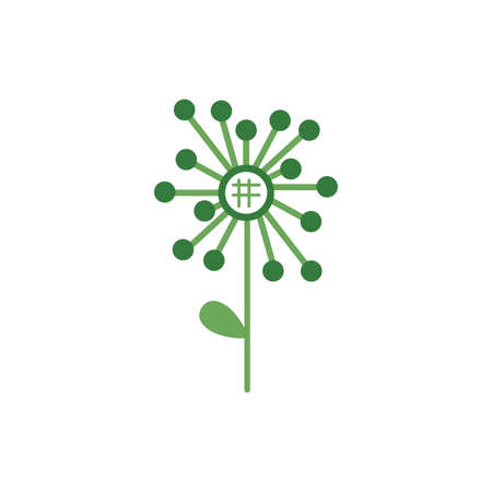 cute flower spring half color style icon vector illustration designのイラスト素材