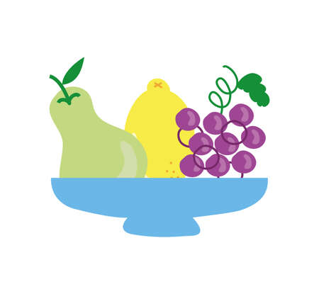 bowl with fresh fruits icons vector illustration designのイラスト素材