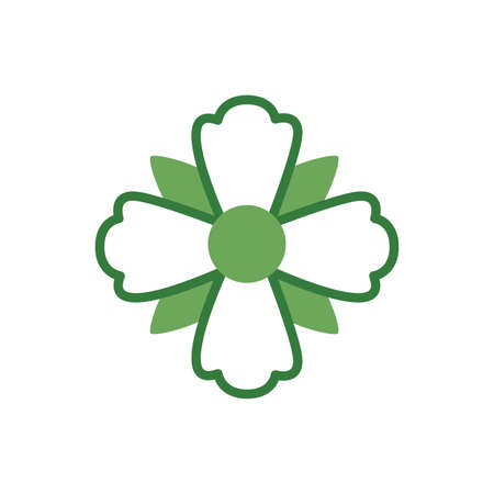 cute flower spring half color style icon vector illustration designのイラスト素材