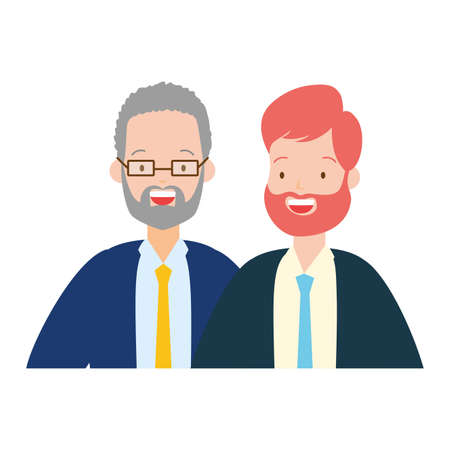 two men diversity characters vector illustration designのイラスト素材