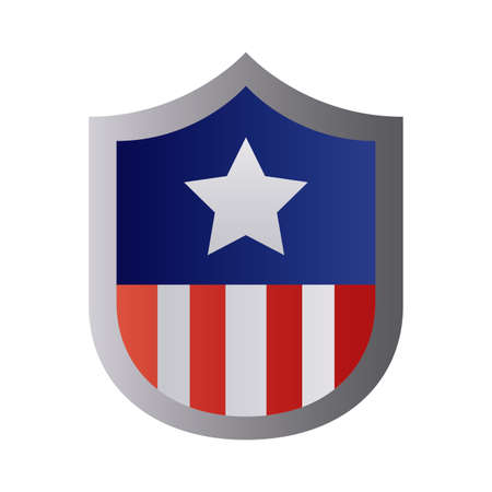 shield with usa flag degraded style vector illustration designのイラスト素材