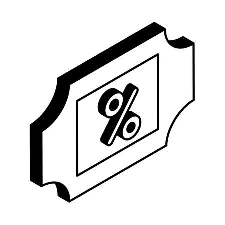 percentage on label isometric style icon design of Shopping commerce and market theme Vector illustrationのイラスト素材