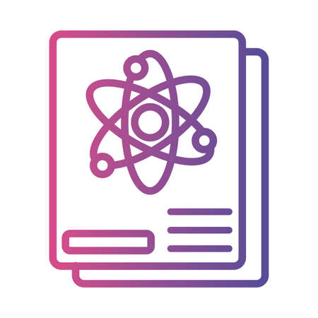 atom medical symbol in document linear gradient style icon vector illustration designのイラスト素材