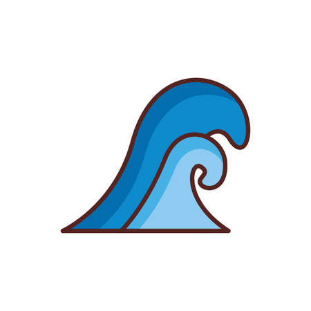 sea wave water line color style vector illustration designのイラスト素材