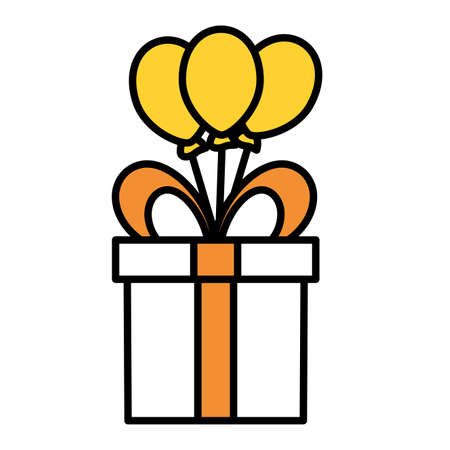 gift box balloons decoration vector illustration designのイラスト素材