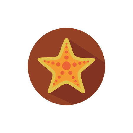 starfish sea animal block style icon illustration designのイラスト素材