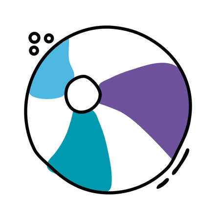 balloon beach line and fill style icon vector illustration designの写真素材