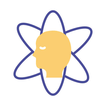 profile with atom orbits mental health line style vector illustration designのイラスト素材