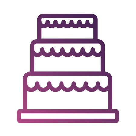 sweet cake birthday line degradient style icon vector illustration designのイラスト素材