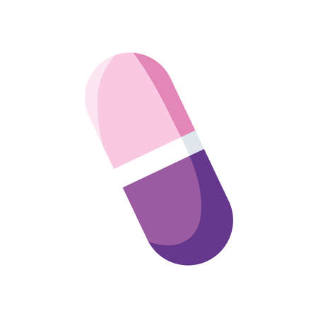 Pink pill design of medical care and covid 19 virus theme Vector illustrationのイラスト素材