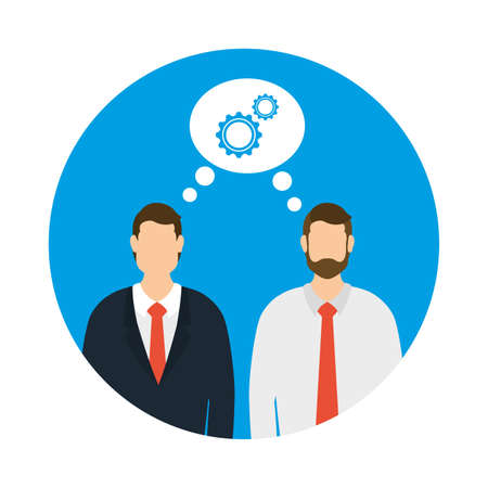 Businessmen with gears design, Office business management and corporate theme Vector illustrationのイラスト素材