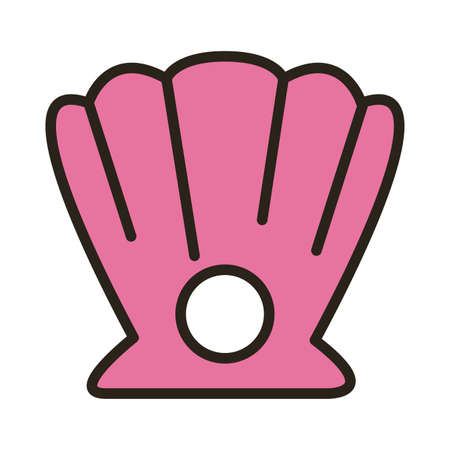 shell sea animal line and fill style icon vector illustration designのイラスト素材