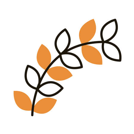 leafs plant ecology hand line style icon vector illustration designのイラスト素材