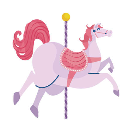carrousel horse hand draw style vector illustration designのイラスト素材