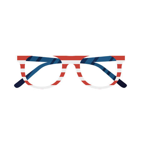 glasses design, Usa independence day united states day and national theme Vector illustrationのイラスト素材