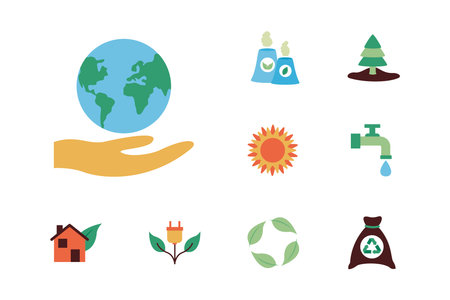 bundle of environment set icons vector illustration design