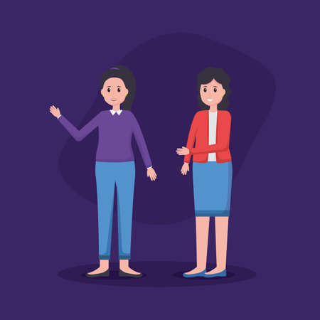 women colleagues team office vector illustration designのイラスト素材