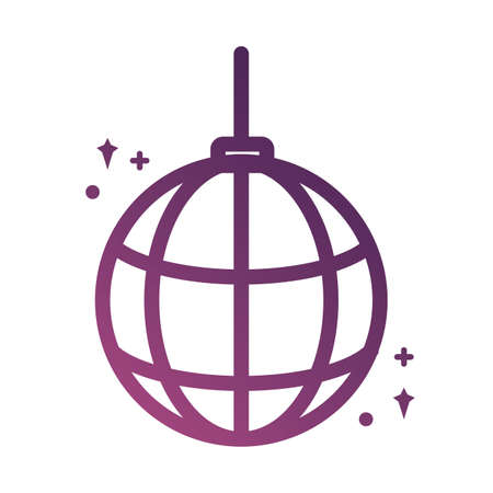 mirrors ball disco line degradient style icon vector illustration designのイラスト素材