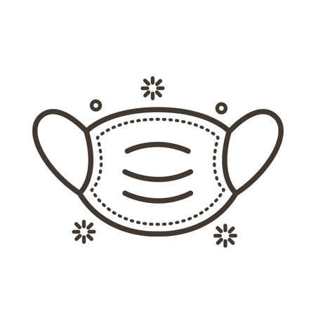 face mask accessory line style vector illustration designのイラスト素材