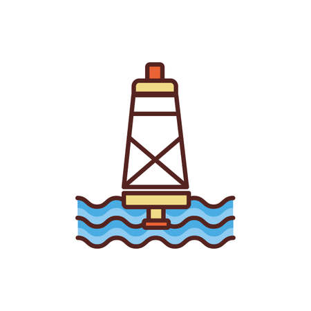 marine buoy line color style icon vector illustration designのイラスト素材
