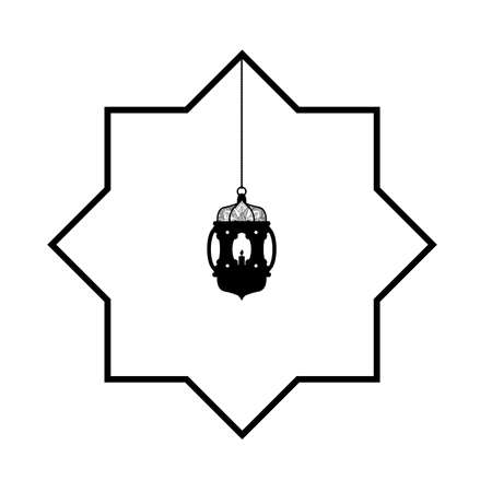 ramadan kareem lamp hanging decoration vector illustration designのイラスト素材