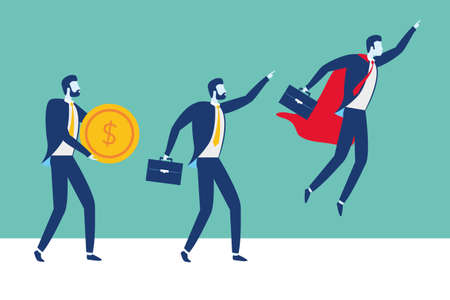 businessmen briefcase and money business success vector illustrationのイラスト素材