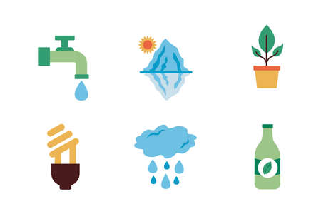 bundle of environment set icons vector illustration designのイラスト素材