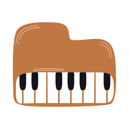 piano musical instrument line and fill style icon vector illustration designのイラスト素材