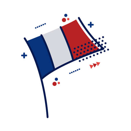 france flag flat style icon vector illustration designのイラスト素材