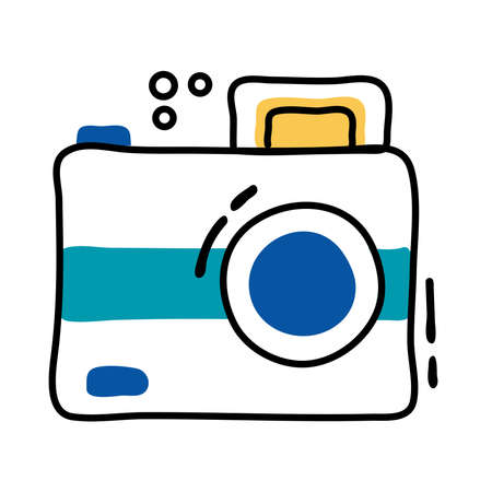 photographic camera line and fill icon vector illustration designのイラスト素材