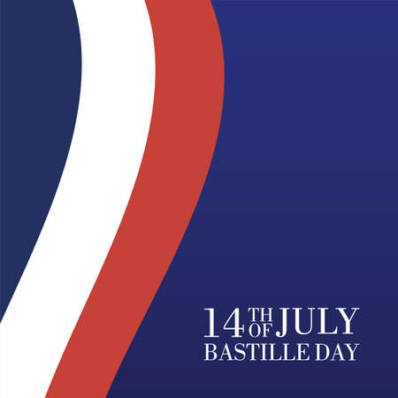 bastille day celebration card with france flag vector illustration designのイラスト素材