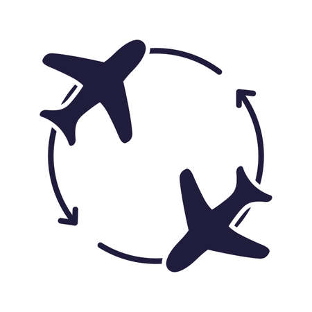 airplanes flying around with arrows vector illustration designのイラスト素材