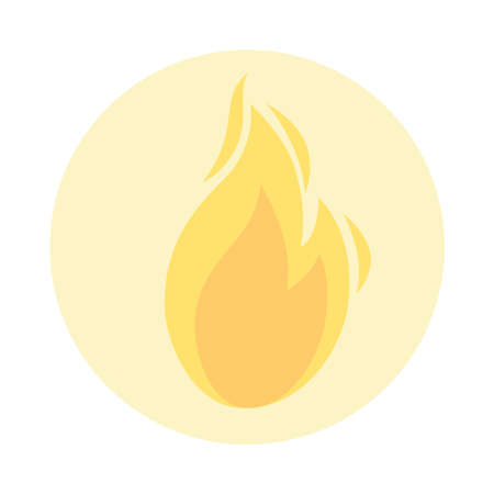yellow flame design of Fire bonfire hot burn light flammable heat and campfire theme Vector illustrationのイラスト素材