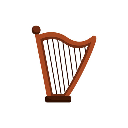 harp musical instrument detaild style icon vector illustration design