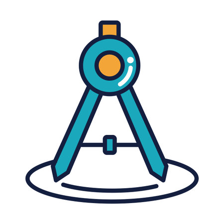 compass school accessory line and fill style vector illustration design