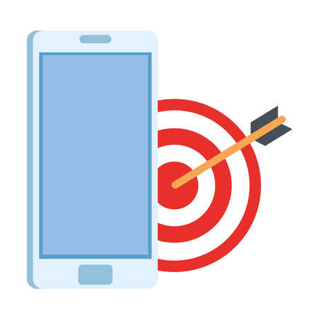 smartphone and target design, Solution success strategy idea problem innovation creativity inspiration and intelligence theme Vector illustrationのイラスト素材