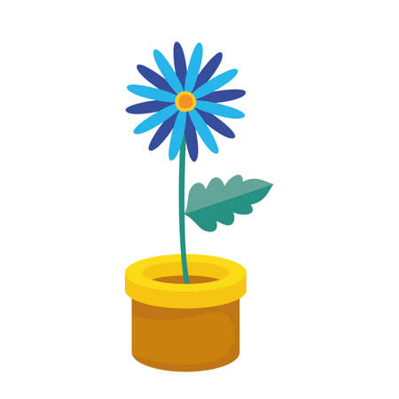 beautiful flower plant in ceramic pot vector illustration designのイラスト素材