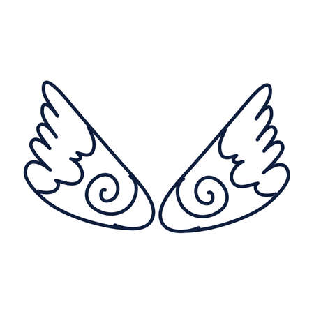 wings angel flat style icon vector illustration designのイラスト素材