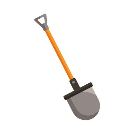 shovel tool detail style icon design, Gardening garden planting nature ecology outdoors and floral theme Vector illustrationのイラスト素材