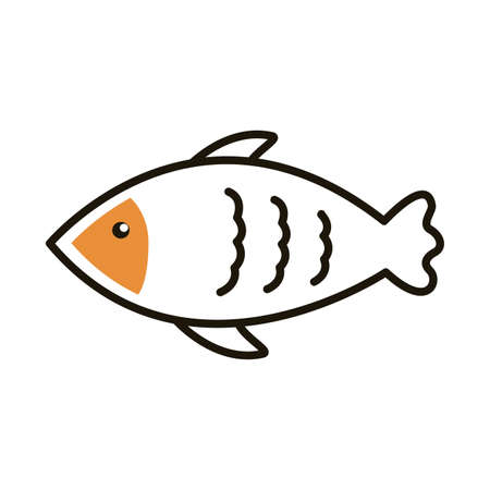 delicious fish healthy food line style vector illustration designのイラスト素材