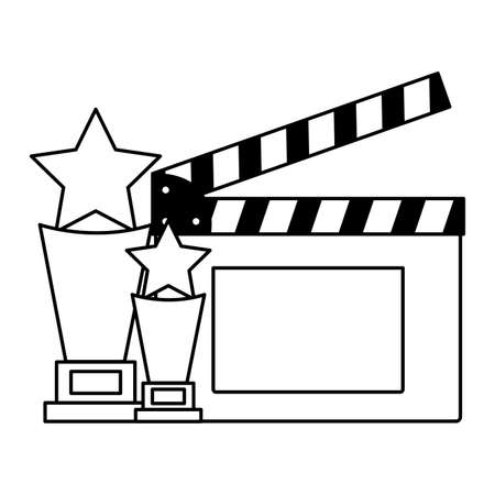 award trophy clapboard cinema movie vector illustrationのイラスト素材